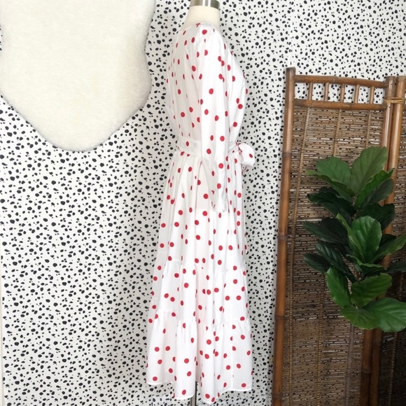NEW Eloquii | Polka Dot Tiered White Midi Dress Plus Size 16 - Picture 5 of 9